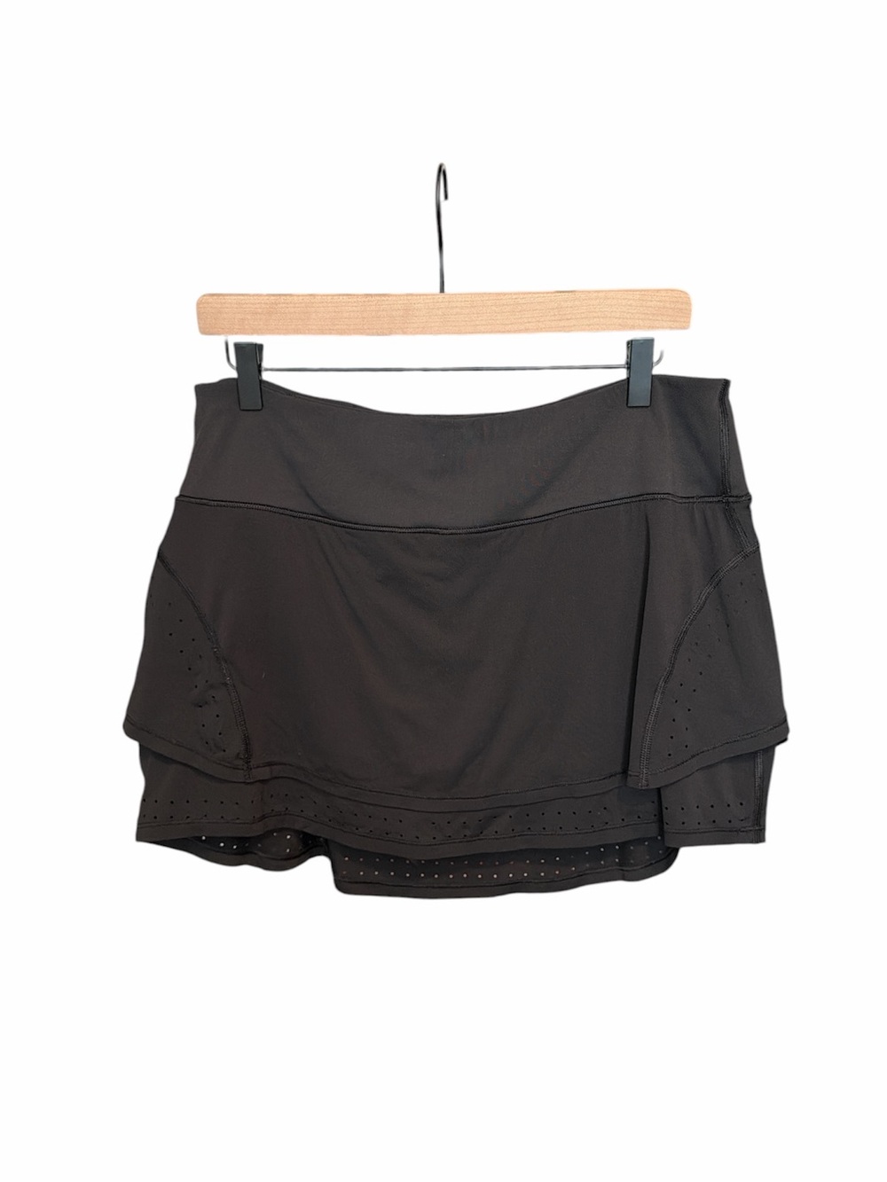 Athleta black perforated skort‎ size large athleisure pickleball gold tennis